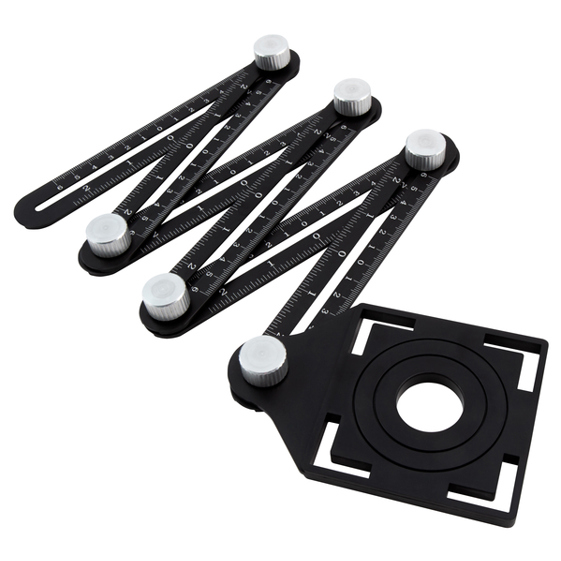 Faltbare Winkelschablone mit Lineal – 6 Arme, je 12 cm