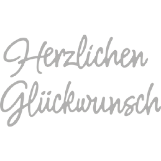 Herzlichen Glückwunsch Stanzschablone | 8,2 x 2,4 - 9,2 x 2,6 cm | 2 Stück im SB-Btl