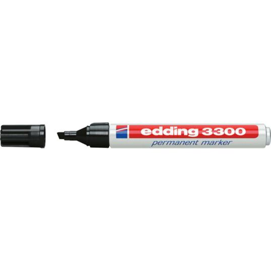 Permanent Marker Keilspitze | 10 Stück | Schwarz