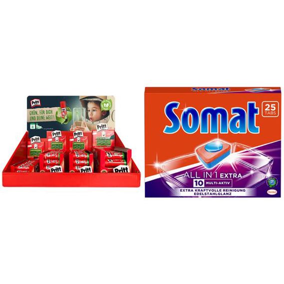 Klebestifte 97er Display + GRATIS SOMAT Tabs
