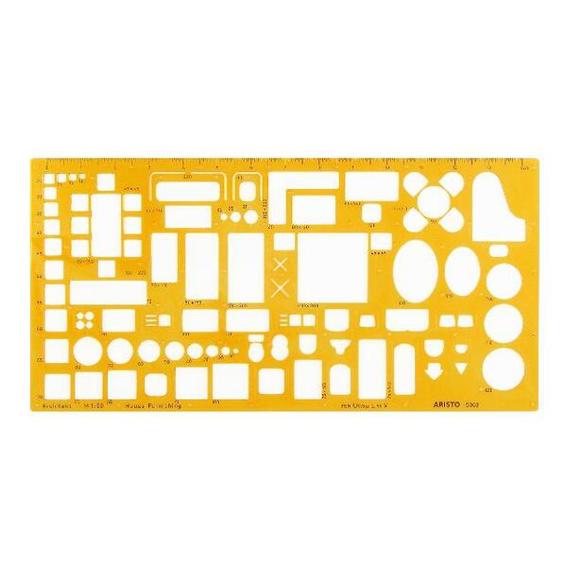 Architekten Möblierungsschablone 1:50 - orange-transparent