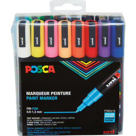 Permanentmarker Set - 16 Stück - 0,9-1,3 mm - Sortierte Farben