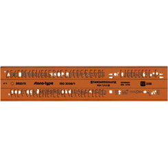 Schriftschablone STANDARDGRAPH 2522/5,0 - Mittelschrift - orange-transparent