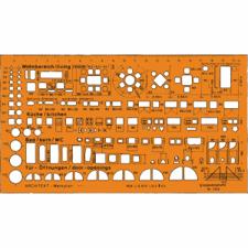 Architekten-Zeichenschablone für Werkpläne - 225x125 mm