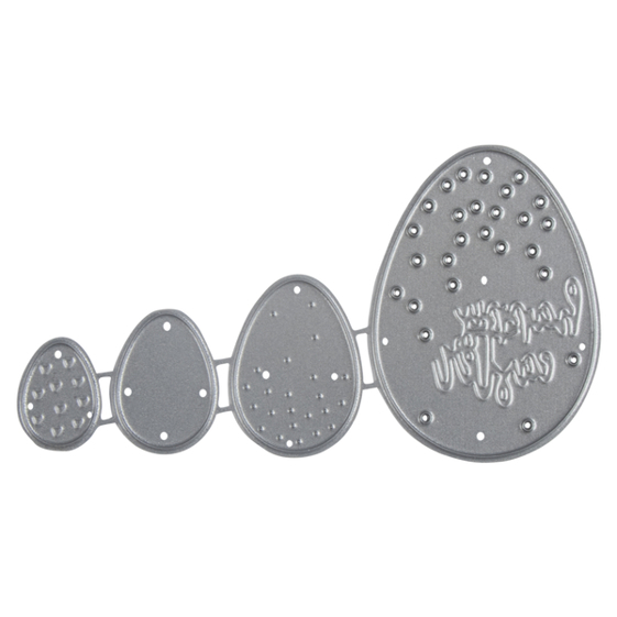 Ostereier Stanzschablonen Set - 4 Stück (1,5-4,5 cm x 1,1-3,2 cm)